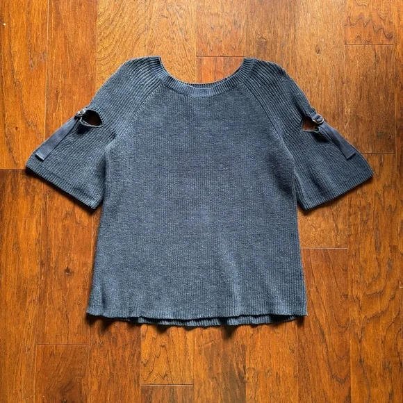 1. State Blue Knit Sweater with D-Ring Cropped Sleeve | Size 1X - Picture 6 of 6